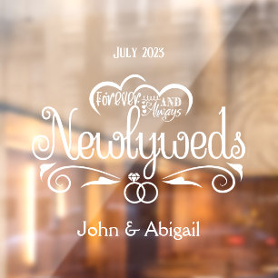 Vinilos Para Cristales Personalizado recién casados para siempre y ventan