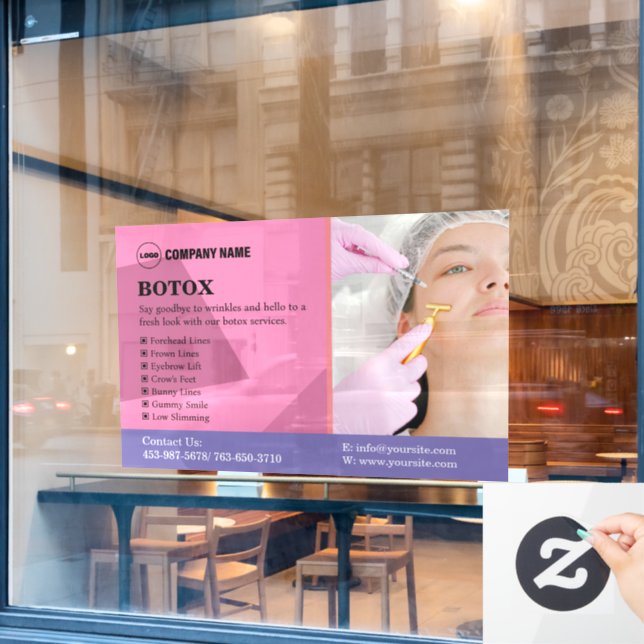 Vinilos Para Cristales Personalizado Servicio de Tratamiento Botox Cling (Ventana de cafetería)
