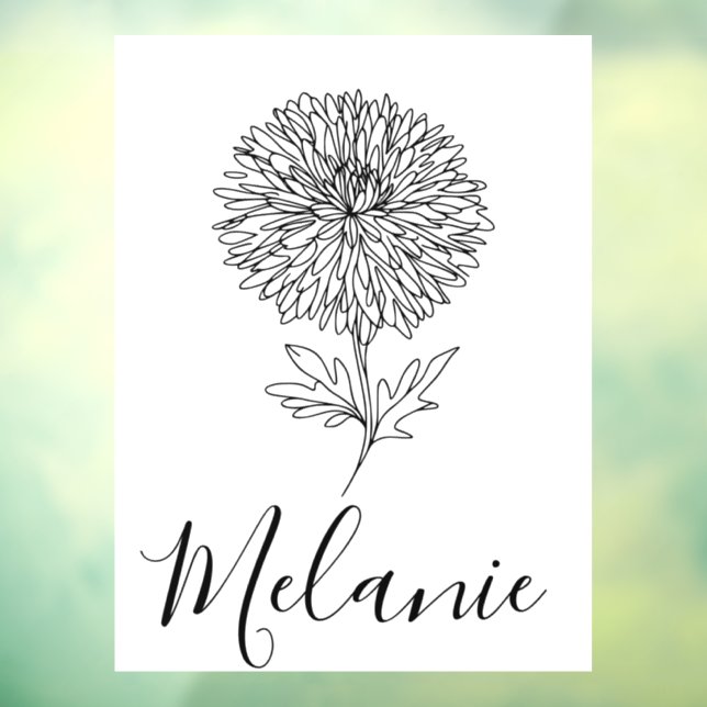 Vinilos Para Cristales Personalizado Setiembre Aster Nace Regalo de flore (Hoja 3)