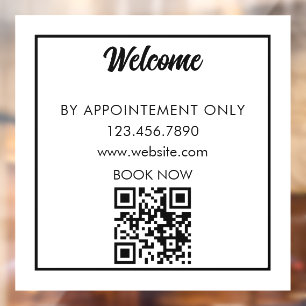 Vinilos Para Cristales Personalizado Storefront QR CÓDIGO Horas Comercial