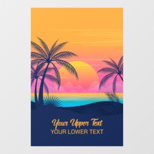 Vinilos Para Cristales Personalizado Texto Isla tropical Atardecer