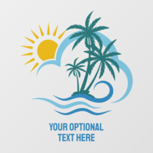Vinilos Para Cristales Personalizado Texto Islas Tropicales