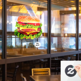 Vinilos Para Cristales Personalizar Anuncio de Doble Cheeseburger Deluxe 