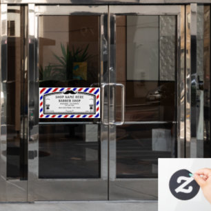 Vinilos Para Cristales Personalizar anuncio de puerta de barbería