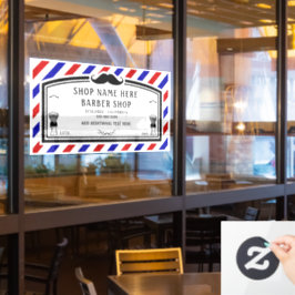 Vinilos Para Cristales Personalizar anuncio de tienda de barbero al frent