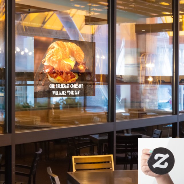 Vinilos Para Cristales Personalizar Bacon Egg Cheese Croissant Restaurant (ventana del restaurante)