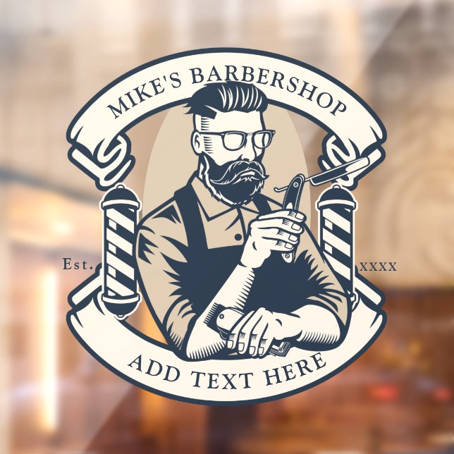 Vinilos Para Cristales Personalizar Barbershop Business Front (Hoja 2)