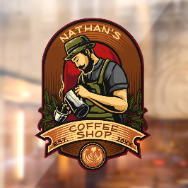 Vinilos Para Cristales Personalizar Barista Vintage Coffee Shop