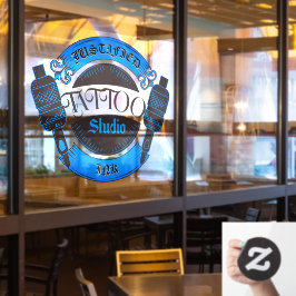 Vinilos Para Cristales Personalizar Blue Tattoo Shop Business Front