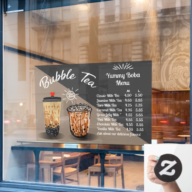 Vinilos Para Cristales Personalizar Bubble Tea Boba Donut Shop Front (Ventana de cafetería)