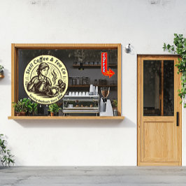 Vinilos Para Cristales Personalizar Café Mujer Barista Genérico
