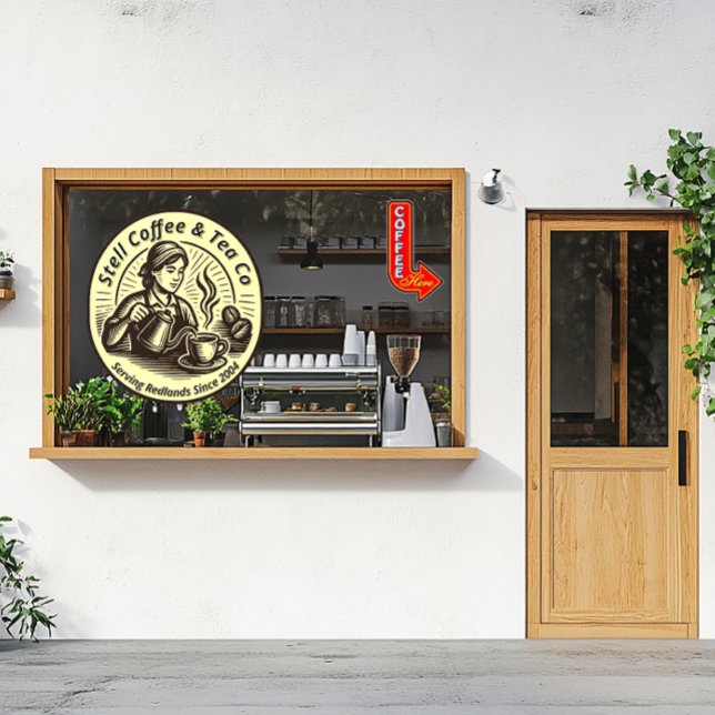 Vinilos Para Cristales Personalizar Café Mujer Barista Genérico (Subido por el creador)