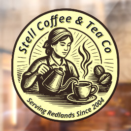 Vinilos Para Cristales Personalizar Camarera Mujer Cafetería Genérico