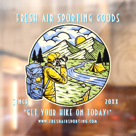 Vinilos Para Cristales Personalizar Camping Hiking Sporting Goods Shop