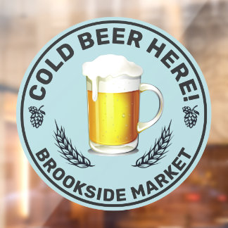 Vinilos Para Cristales Personalizar Cerveza Fría Aquí Conveniencia Tienda