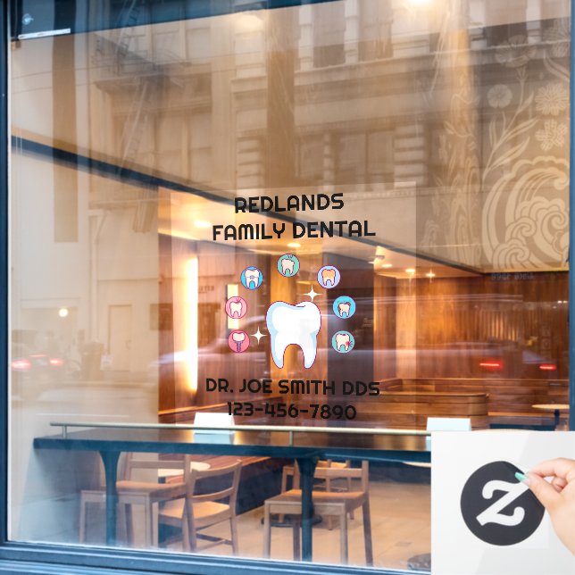 Vinilos Para Cristales Personalizar Clínica Dental Office Reparación Mola (Ventana de cafetería)