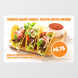 Vinilos Para Cristales Personalizar Cocina mexicana de carne dura Tacos b