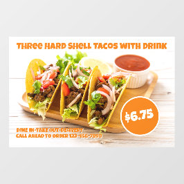 Vinilos Para Cristales Personalizar comida mexicana cascara dura Tacos be