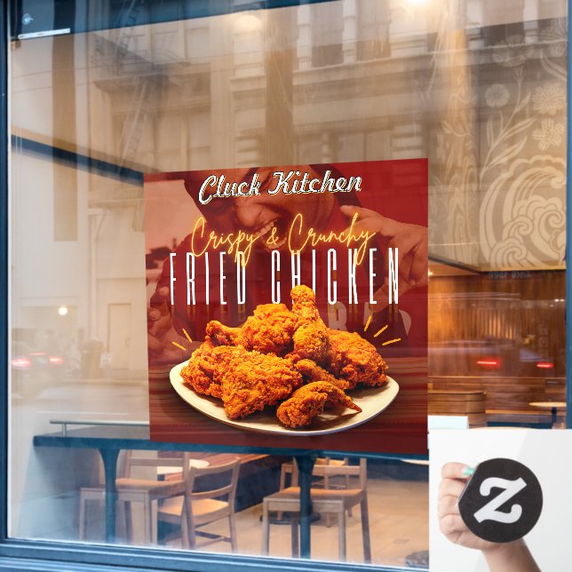Vinilos Para Cristales Personalizar Crispy Crunchy Fried Chicken Promo (Ventana de cafetería)