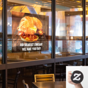 Vinilos Para Cristales Personalizar Croissant de Huevo con Queso y Tocino
