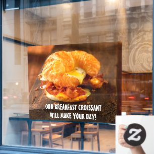 Vinilos Para Cristales Personalizar Croissant de Queso Huevo Tocino Resta
