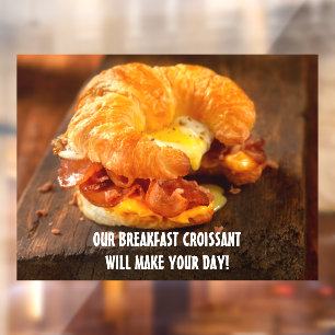 Vinilos Para Cristales Personalizar Croissant de Queso Huevo Tocino Resta