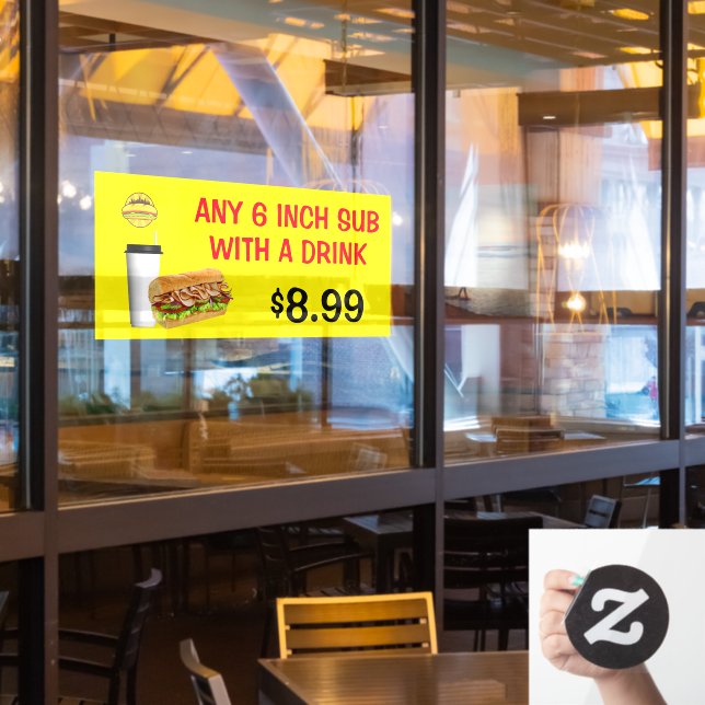 Vinilos Para Cristales Personalizar Cualquier Subdisco De 6 Pulgadas Con  (ventana del restaurante)