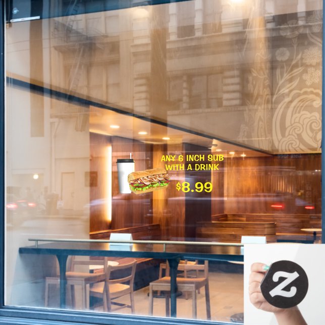 Vinilos Para Cristales Personalizar Cualquier Subdisco De 6 Pulgadas Con  (Ventana de cafetería)