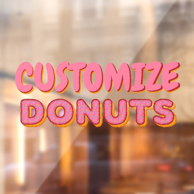 Vinilos Para Cristales Personalizar Donut Shop Business Front (Hoja 2)