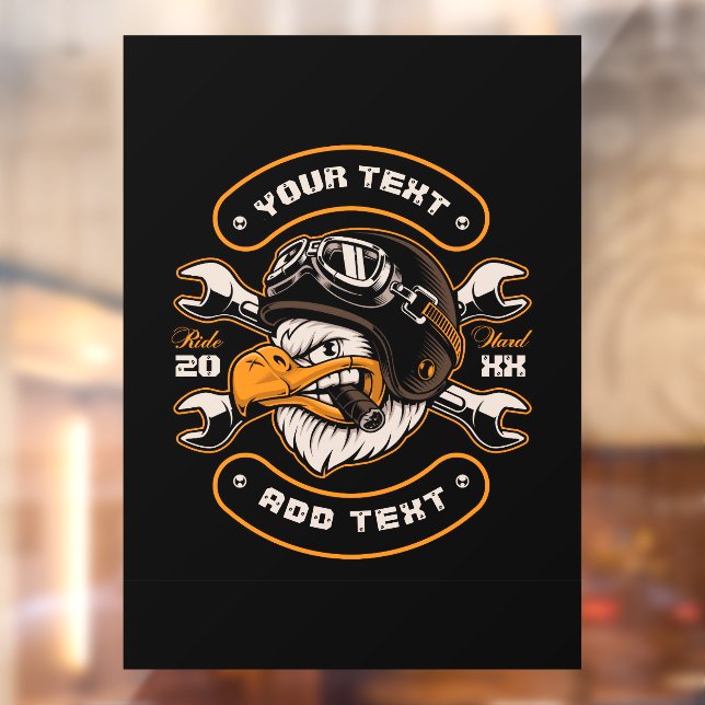 Vinilos Para Cristales Personalizar Eagle Wrenches Motorcycle Repair Shop (Hoja 2)