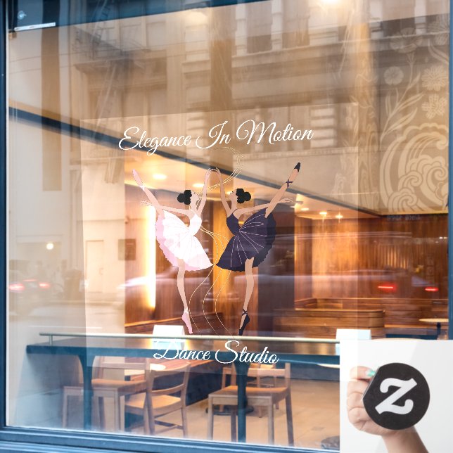 Vinilos Para Cristales Personalizar elegante par de bailarinas bailarinas (Ventana de cafetería)