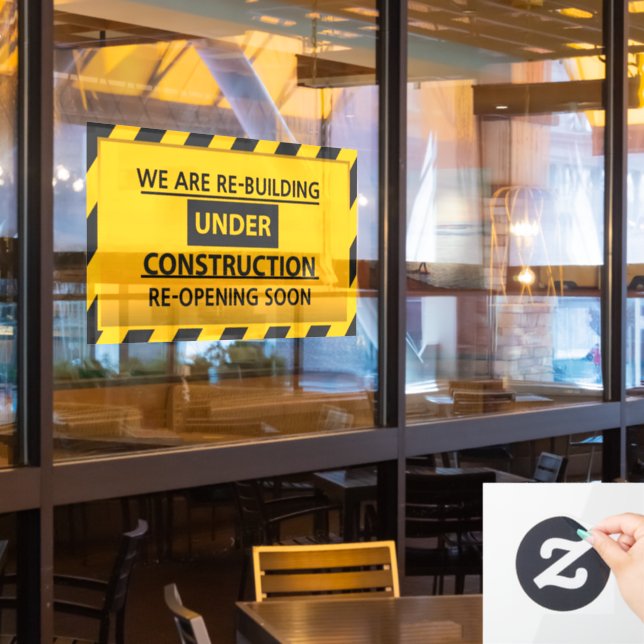 Vinilos Para Cristales Personalizar Estamos Reconstruyendo (ventana del restaurante)