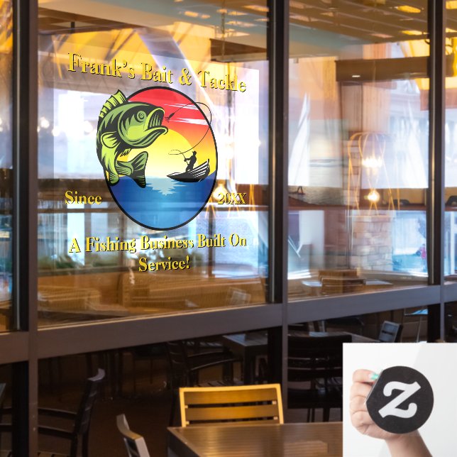 Vinilos Para Cristales Personalizar Fishing Bait Tackshop Front (ventana del restaurante)