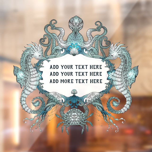 Vinilos Para Cristales Personalizar Genérico de caballito de mar Octopus  (Hoja 2)