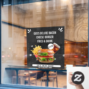 Vinilos Para Cristales Personalizar Hamburguesa Deluxe Papas Fritas Bebid
