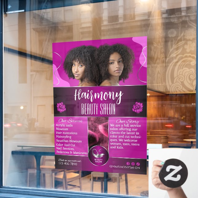 Vinilos Para Cristales Personalizar la parte frontal de la peluquería de  (Ventana de cafetería)