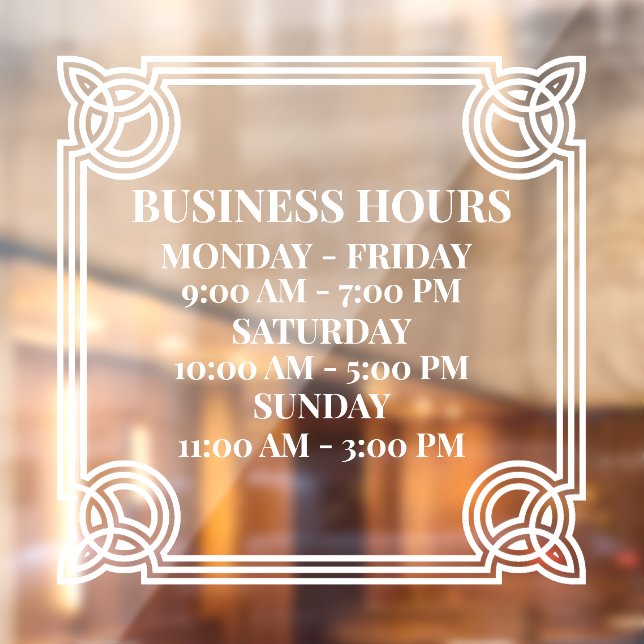 Vinilos Para Cristales Personalizar la puerta de horarios de negocios orn (Hoja 2)