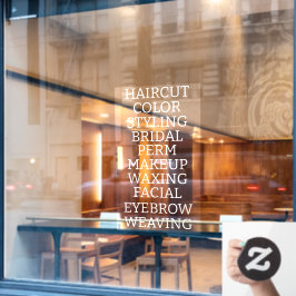Vinilos Para Cristales Personalizar Lista de Servicios de Salón de Bellez