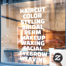 Vinilos Para Cristales Personalizar Lista de Servicios de Salón de Bellez