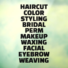 Vinilos Para Cristales Personalizar Lista de Servicios de Salón de Bellez