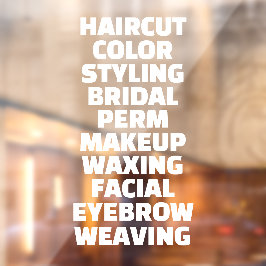 Vinilos Para Cristales Personalizar Lista de Servicios de Salón de Bellez