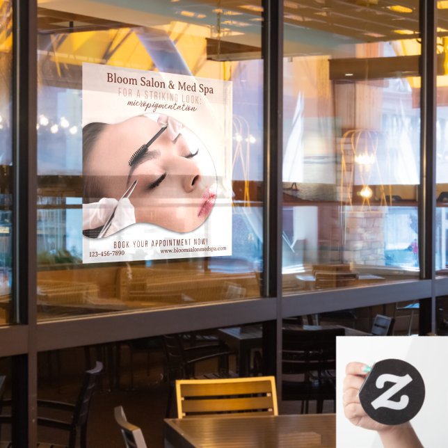 Vinilos Para Cristales Personalizar Maquillaje de Micropigmentación en Sa (ventana del restaurante)
