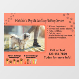 Vinilos Para Cristales Personalizar Mujer Perro Servicio de Sitting