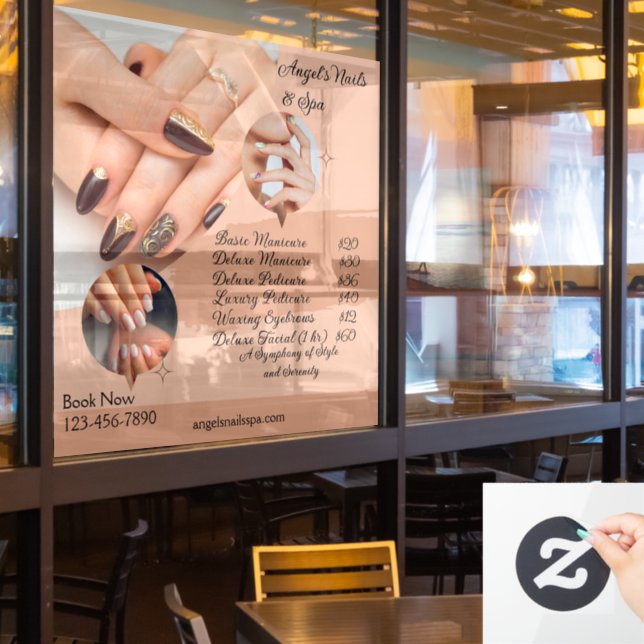 Vinilos Para Cristales Personalizar Nail Salon Spa Con Precios (ventana del restaurante)