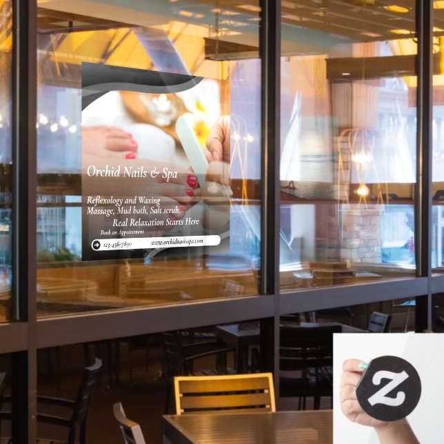 Vinilos Para Cristales Personalizar Nail Salon Spa Pedicure Tranquila (ventana del restaurante)