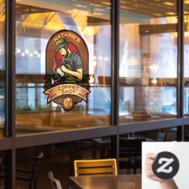 Vinilos Para Cristales Personalizar Negocio de Cafetería Vintage Barista