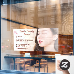 Vinilos Para Cristales Personalizar Negocio de Salón de Belleza Asiático