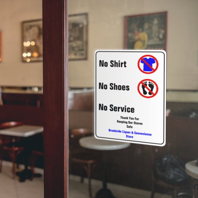 Vinilos Para Cristales Personalizar Negocio de Sin Camisa Sin Zapatos Sin (Subido por el creador)