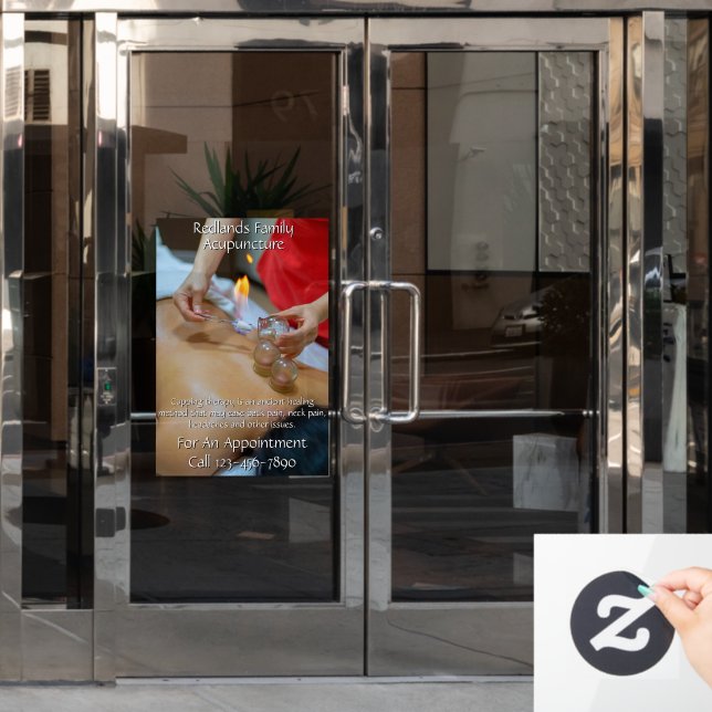 Vinilos Para Cristales Personalizar Negocio de Terapia de Ventosas de Acu (Puerta de oficina)