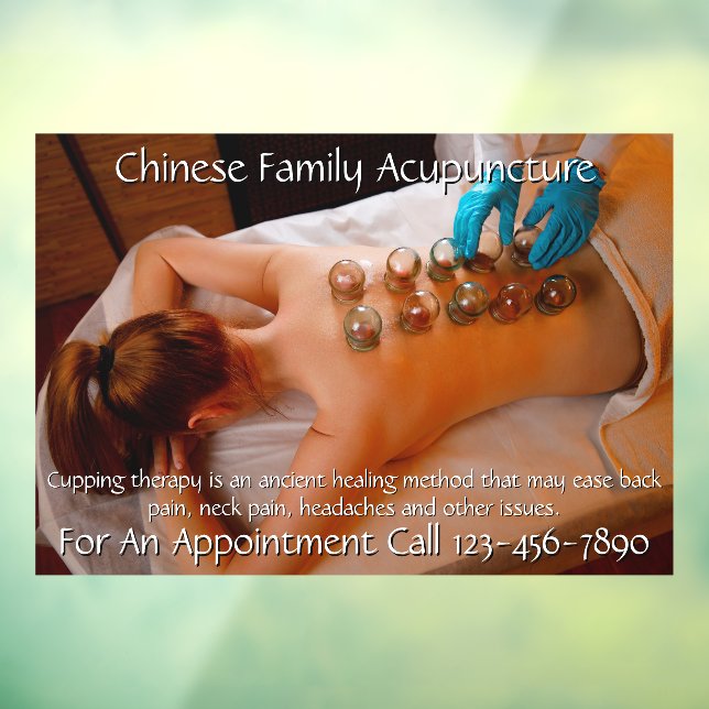 Vinilos Para Cristales Personalizar Negocio de Terapia de Ventosas de Acu (Hoja 3)